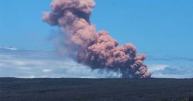 Kilauea volcano eruption near a residential area on Hawaii