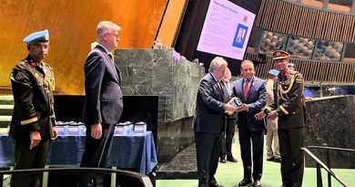 UN honors five fallen Bangladeshi peacekeepers.